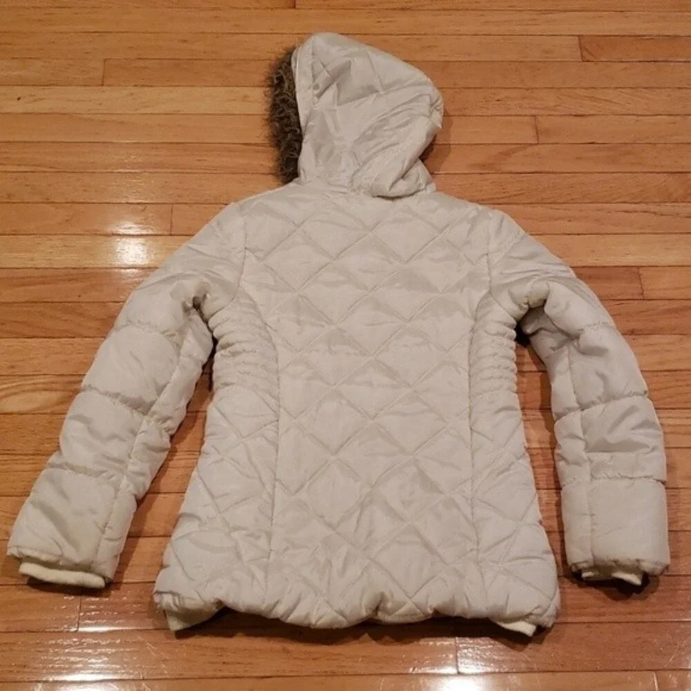 Lucky Brand Packable Down Puffer Jacket White Coat Hooded Youth Size XL.